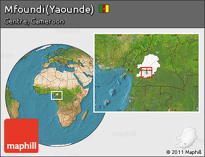 Satellite Location Map of Mfoundi(Yaounde), highlighted parent region