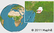 Satellite Location Map of Mfoundi(Yaounde), highlighted parent region