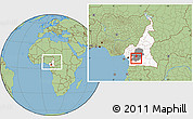 Savanna Style Location Map of Mfoundi(Yaounde), highlighted country, highlighted parent region, within the entire country