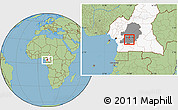 Savanna Style Location Map of Mfoundi(Yaounde), highlighted country, highlighted parent region