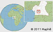 Savanna Style Location Map of Mfoundi(Yaounde), highlighted country