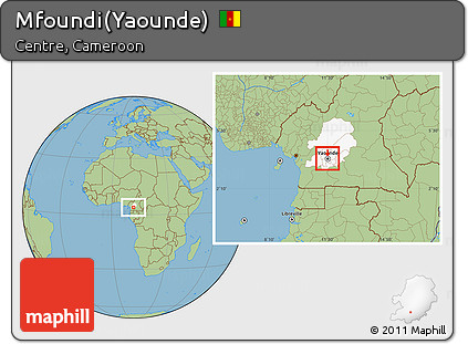 Savanna Style Location Map of Mfoundi(Yaounde), highlighted parent region