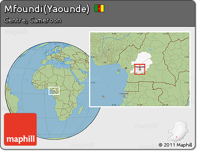 Savanna Style Location Map of Mfoundi(Yaounde), highlighted parent region