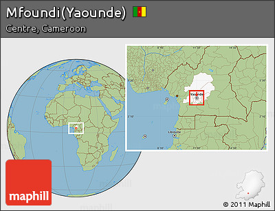 Savanna Style Location Map of Mfoundi(Yaounde), highlighted parent region