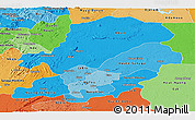 Political Shades Panoramic Map of Centre