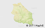 Physical 3D Map of Boumba-Et-Ngoko, single color outside