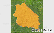 Political 3D Map of Boumba-Et-Ngoko, satellite outside
