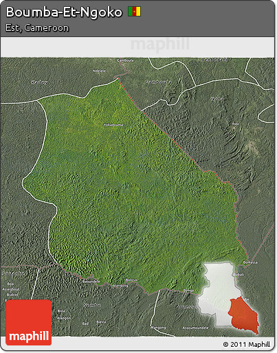 Satellite 3D Map of Boumba-Et-Ngoko, semi-desaturated