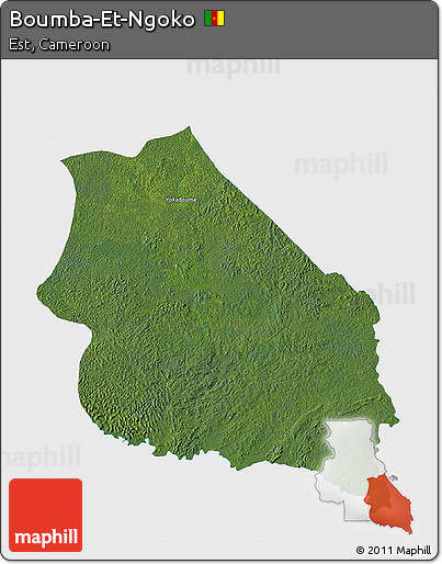 Satellite 3D Map of Boumba-Et-Ngoko, single color outside