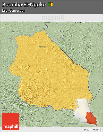 Savanna Style 3D Map of Boumba-Et-Ngoko
