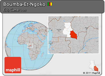 Gray Location Map of Boumba-Et-Ngoko, highlighted parent region