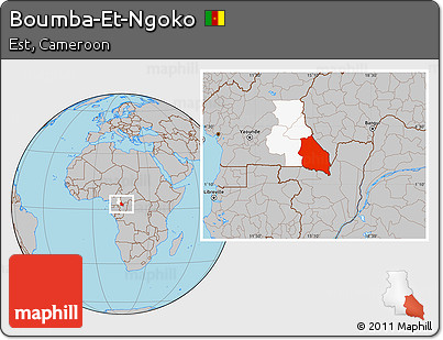 Gray Location Map of Boumba-Et-Ngoko, highlighted parent region