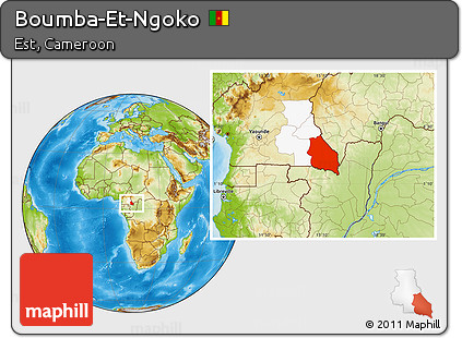 Physical Location Map of Boumba-Et-Ngoko, highlighted parent region