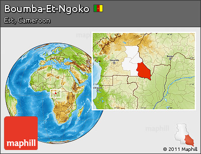 Physical Location Map of Boumba-Et-Ngoko, highlighted parent region