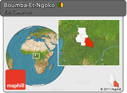 Satellite Location Map of Boumba-Et-Ngoko, highlighted parent region