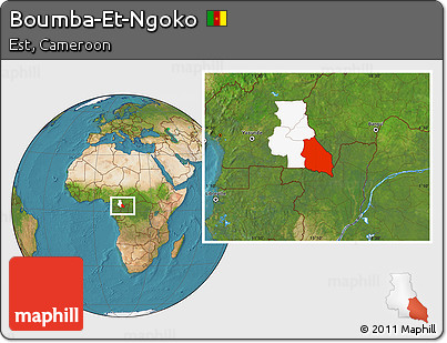 Satellite Location Map of Boumba-Et-Ngoko, highlighted parent region