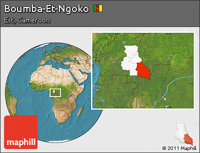 Satellite Location Map of Boumba-Et-Ngoko, highlighted parent region