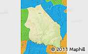 Physical Map of Boumba-Et-Ngoko, political outside