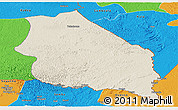 Shaded Relief Panoramic Map of Boumba-Et-Ngoko, political outside