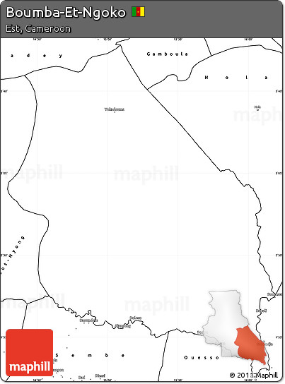 Blank Simple Map of Boumba-Et-Ngoko