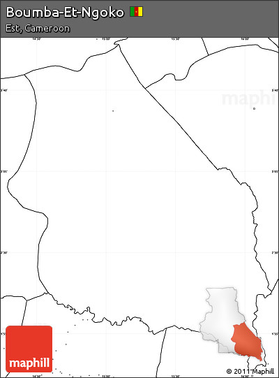 Blank Simple Map of Boumba-Et-Ngoko, no labels