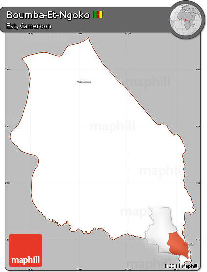 Gray Simple Map of Boumba-Et-Ngoko, cropped outside