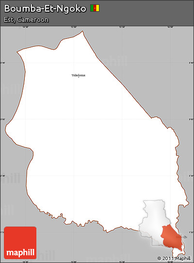 Gray Simple Map of Boumba-Et-Ngoko, cropped outside