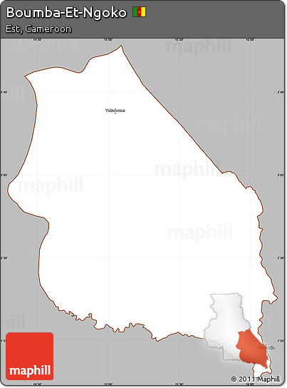 Gray Simple Map of Boumba-Et-Ngoko, cropped outside