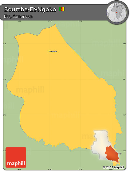 Savanna Style Simple Map of Boumba-Et-Ngoko, single color outside