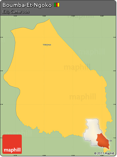 Savanna Style Simple Map of Boumba-Et-Ngoko, single color outside