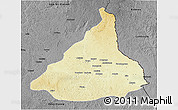 Physical 3D Map of Kadey, darken, desaturated