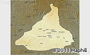 Physical 3D Map of Kadey, darken