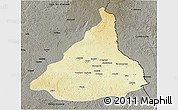 Physical 3D Map of Kadey, darken, semi-desaturated