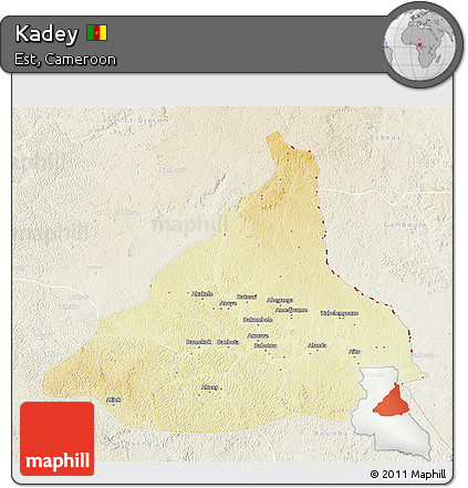 Physical 3D Map of Kadey, lighten