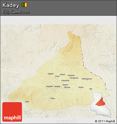 Physical 3D Map of Kadey, lighten