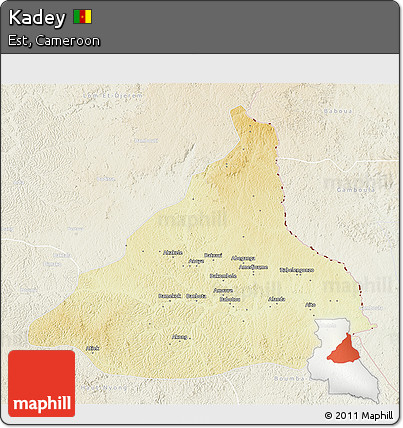 Physical 3D Map of Kadey, lighten