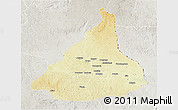 Physical 3D Map of Kadey, lighten, semi-desaturated