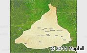Physical 3D Map of Kadey, satellite outside