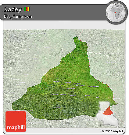 Satellite 3D Map of Kadey, lighten