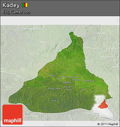 Satellite 3D Map of Kadey, lighten