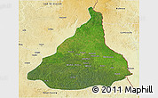 Satellite 3D Map of Kadey, physical outside