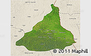 Satellite 3D Map of Kadey, shaded relief outside