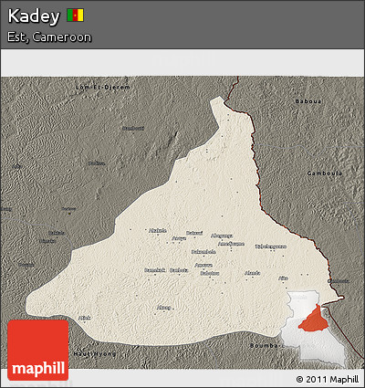 Shaded Relief 3D Map of Kadey, darken