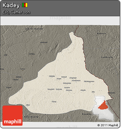 Shaded Relief 3D Map of Kadey, darken