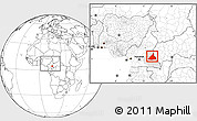 Blank Location Map of Kadey, highlighted parent region, within the entire country