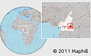 Gray Location Map of Kadey, highlighted country, within the entire country