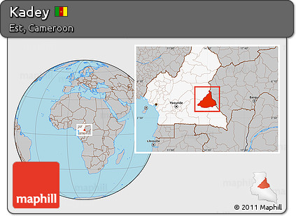 Gray Location Map of Kadey, highlighted country