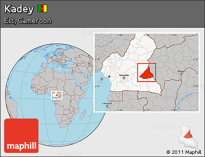 Gray Location Map of Kadey, highlighted country