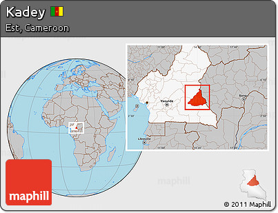 Gray Location Map of Kadey, highlighted country