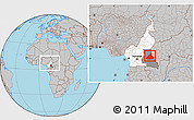 Gray Location Map of Kadey, highlighted country, highlighted parent region, within the entire country